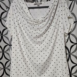 Alfred Dunner White Top with Black Dots
